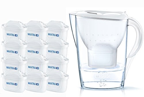 Brita Wasserfilter Jahrespaket Marella, inkl. 12 Maxtra+ Filterkartuschen weiß