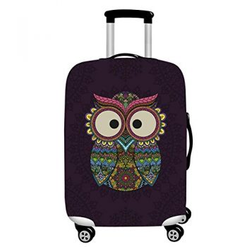 Zhuhaixmy Owl Print Elastic Thicken Travel Baggage Luggage Protector Anti-scratch Zipper Suitcase